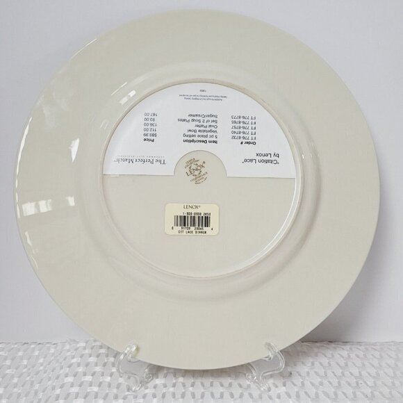 NWT Lenox Temple Collection Citation Lace Dinner Plate Floral Gold Trim 10 6/8" - Picture 6 of 8